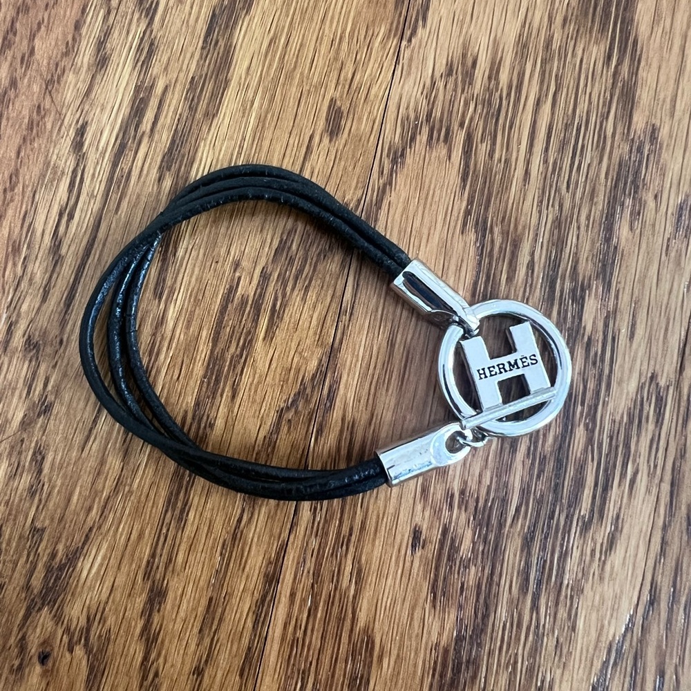 Hermes Leather H lock Bracelet